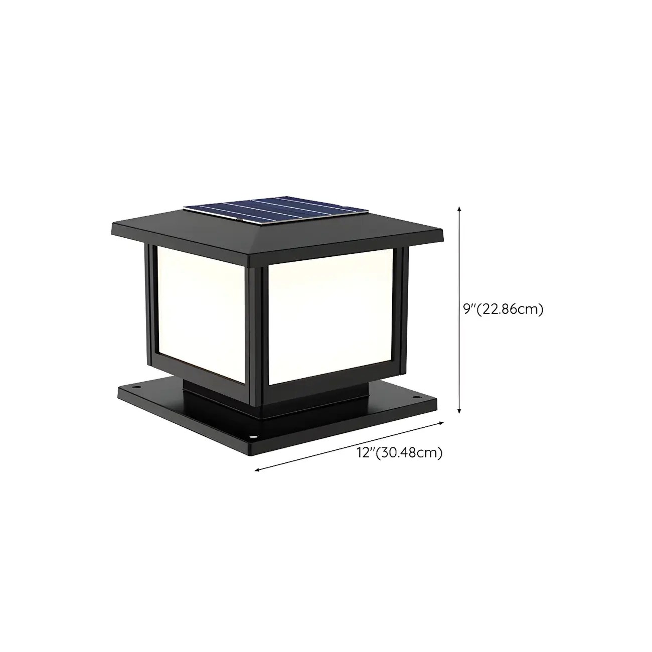 Solar Black Plastic Square Post Cap Light Image - 11 | homeyfad
