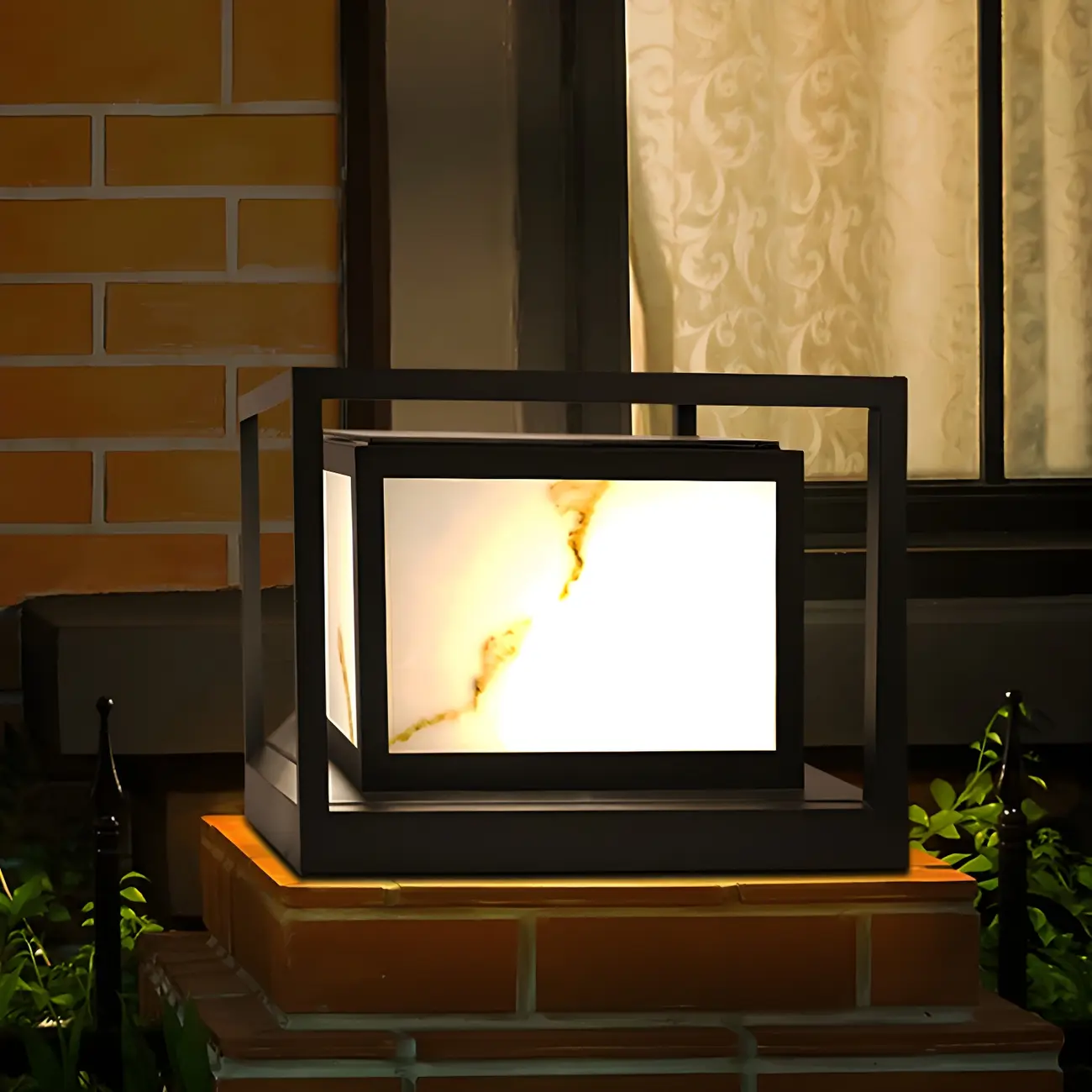 Elegant Solar Black Metal Cube Post Cap Light Image - 7 | homeyfad
