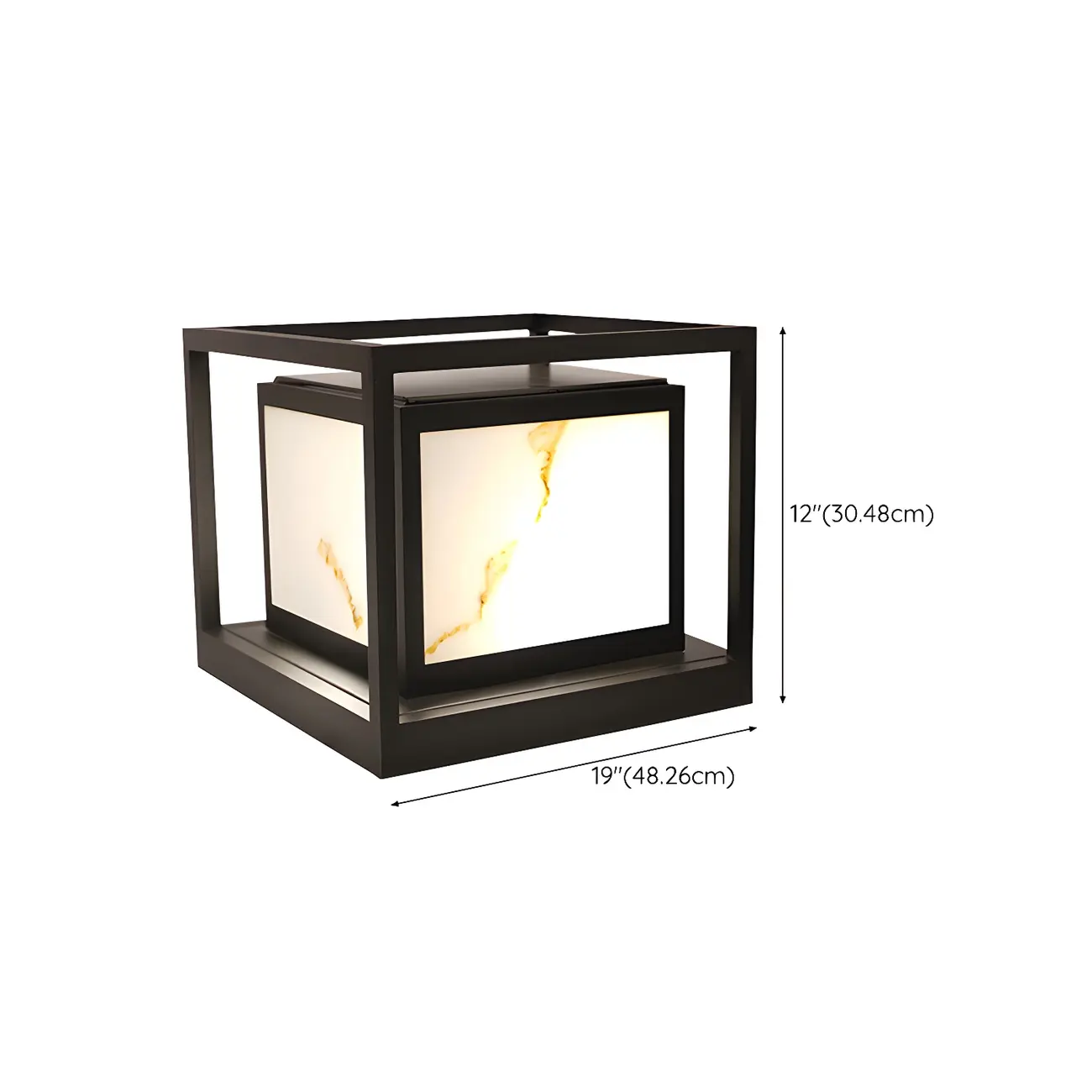 Elegant Solar Black Metal Cube Post Cap Light Image - 15 | homeyfad