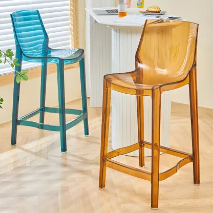 Modern Acrylic Vibrant Durable Colourful Sleek Bar Stool Image - 1