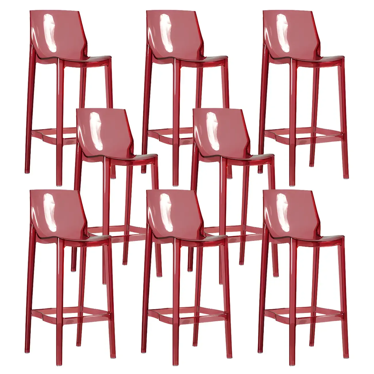Modern Acrylic Vibrant Durable Colourful Sleek Bar Stool Image - 18