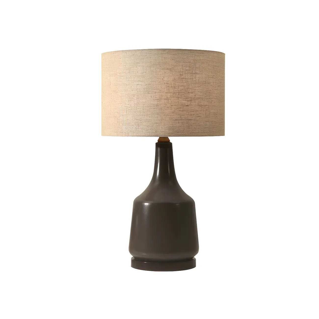 Retro Ceramic Drum-Shape LED Table Lamp with Fabric Shade Image - 3 | homeyfad