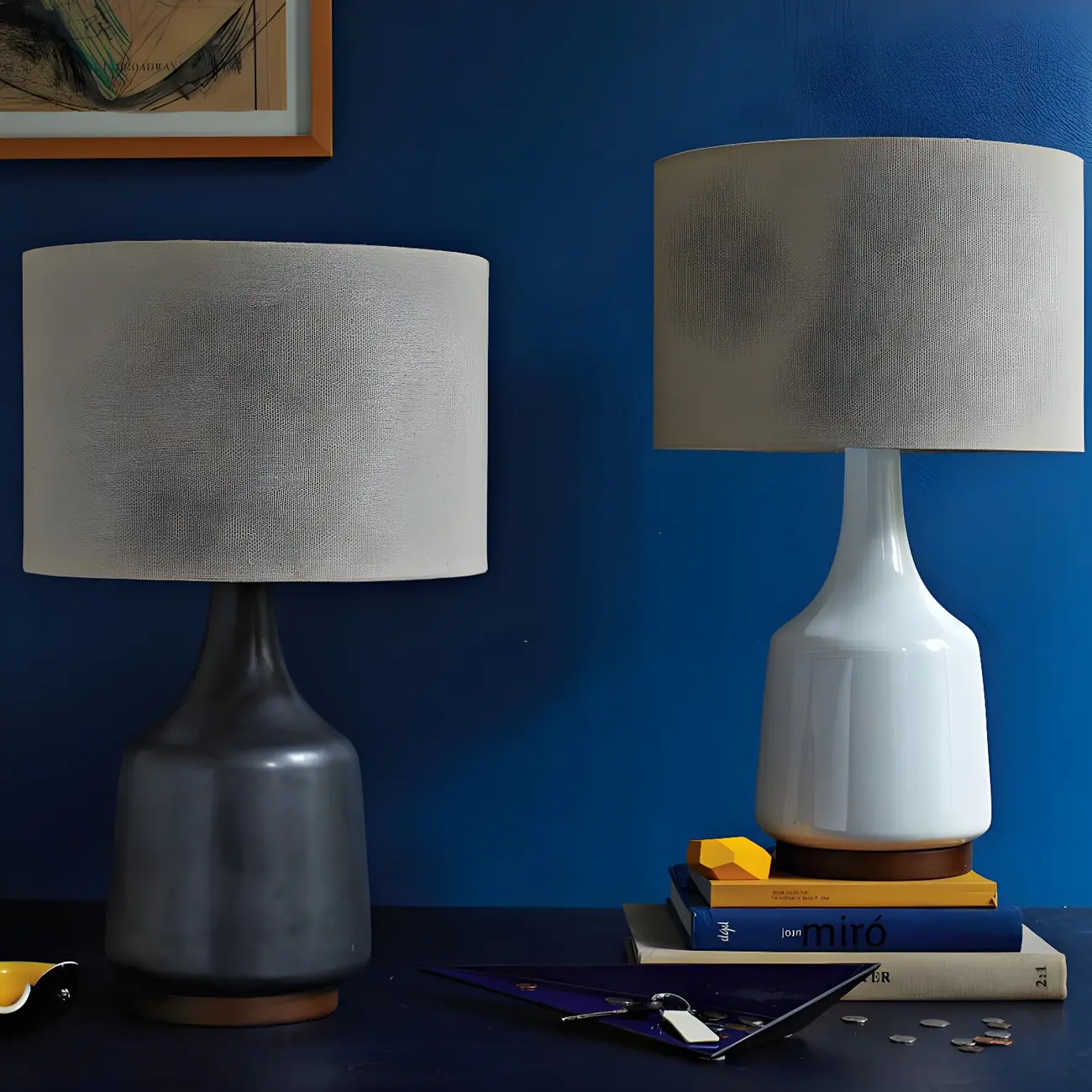 Retro Ceramic Drum-Shape LED Table Lamp with Fabric Shade Image - 7 | homeyfad