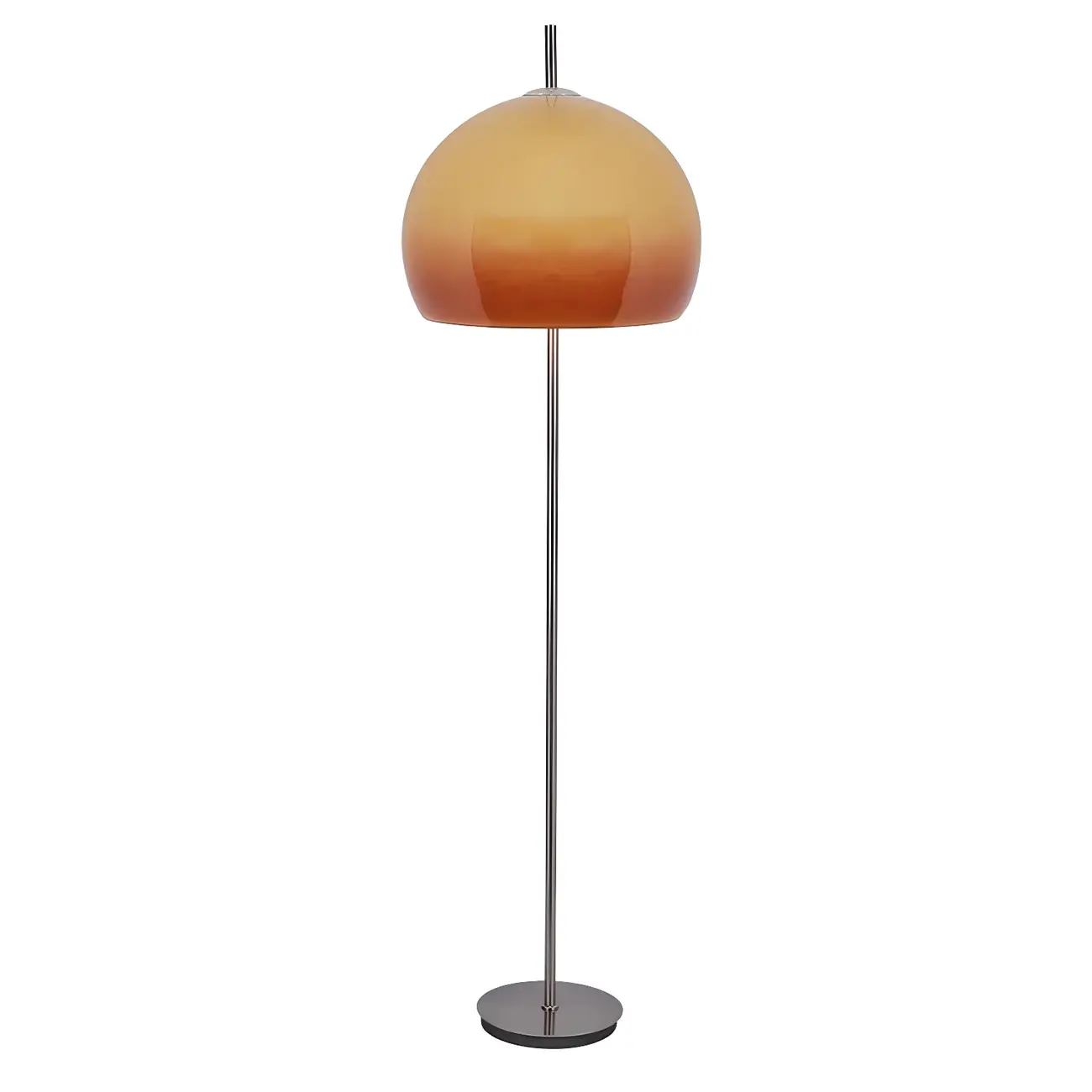 Contemporary Stand up Floor Lamp with Amber Orange Glass Dome | homeyfad