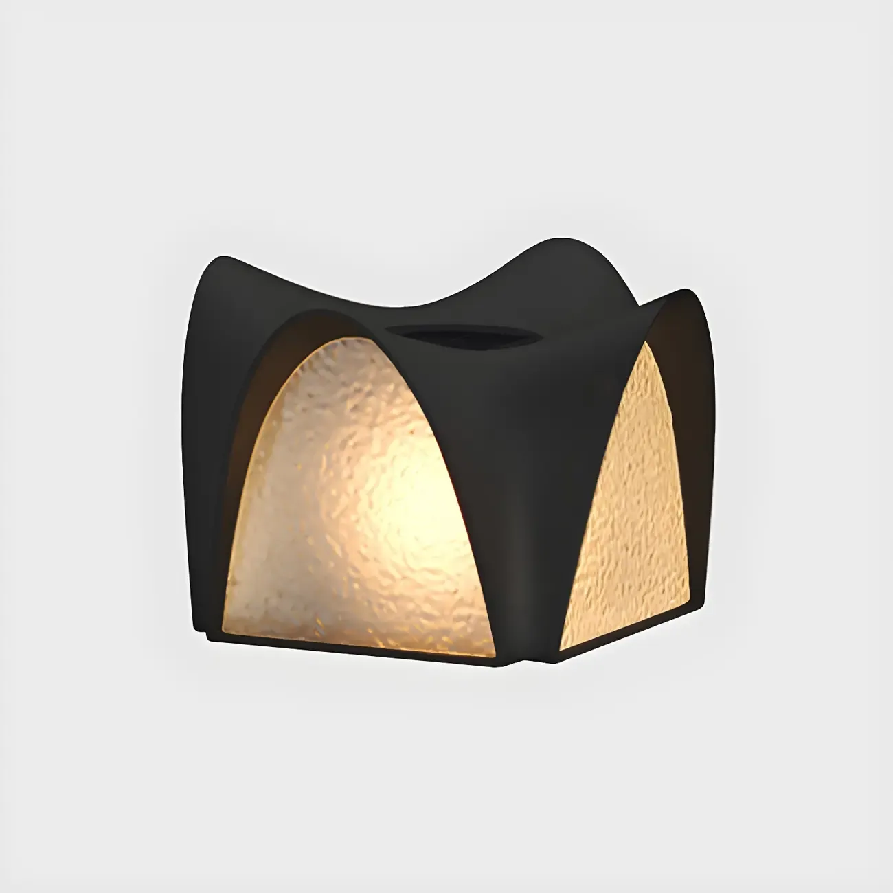 Solar Wavy Black and Glass Shade Post Cap Light Image - 8