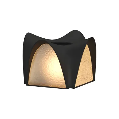 Solar Wavy Black and Glass Shade Post Cap Light Image - 11