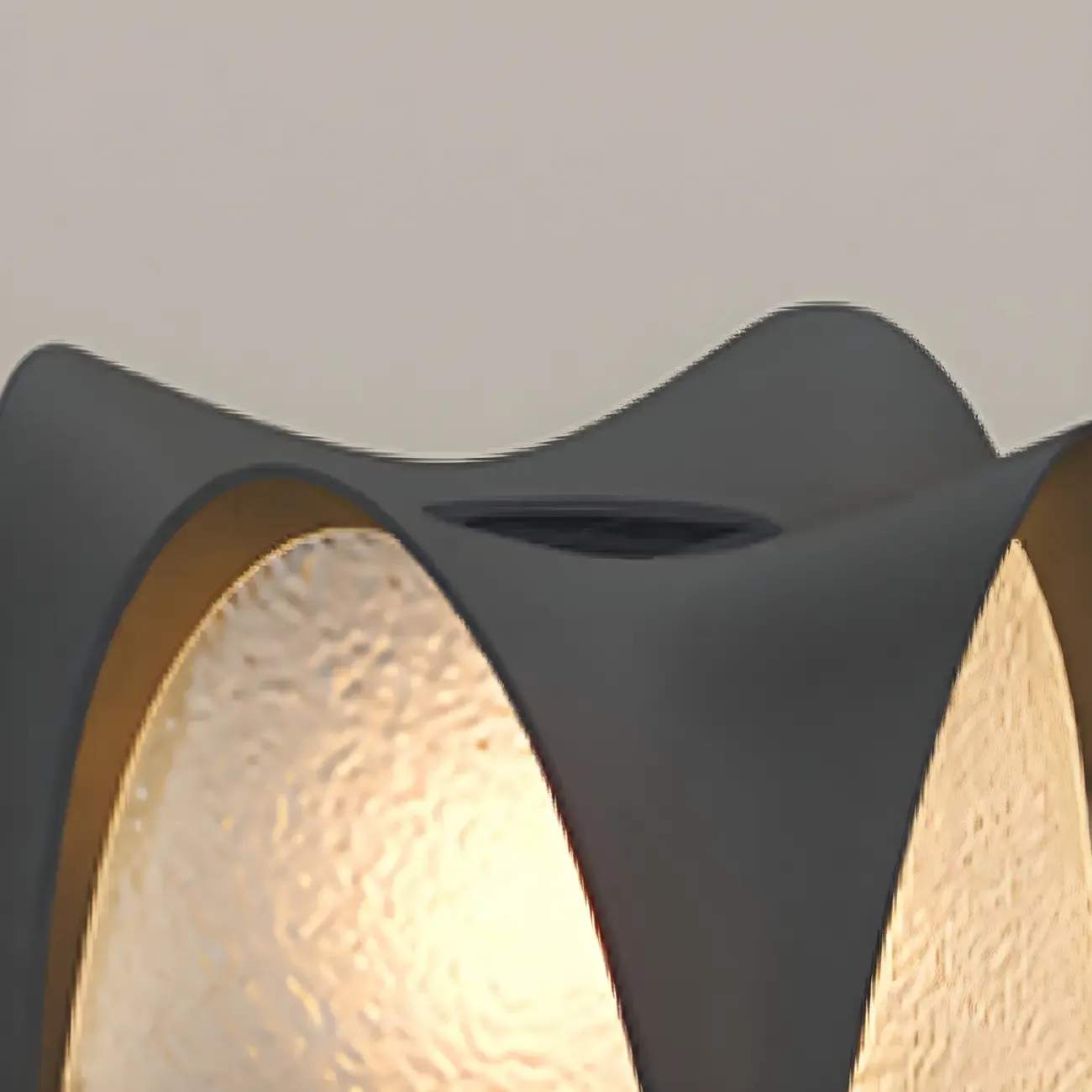 Solar Wavy Black and Glass Shade Post Cap Light Image - 10