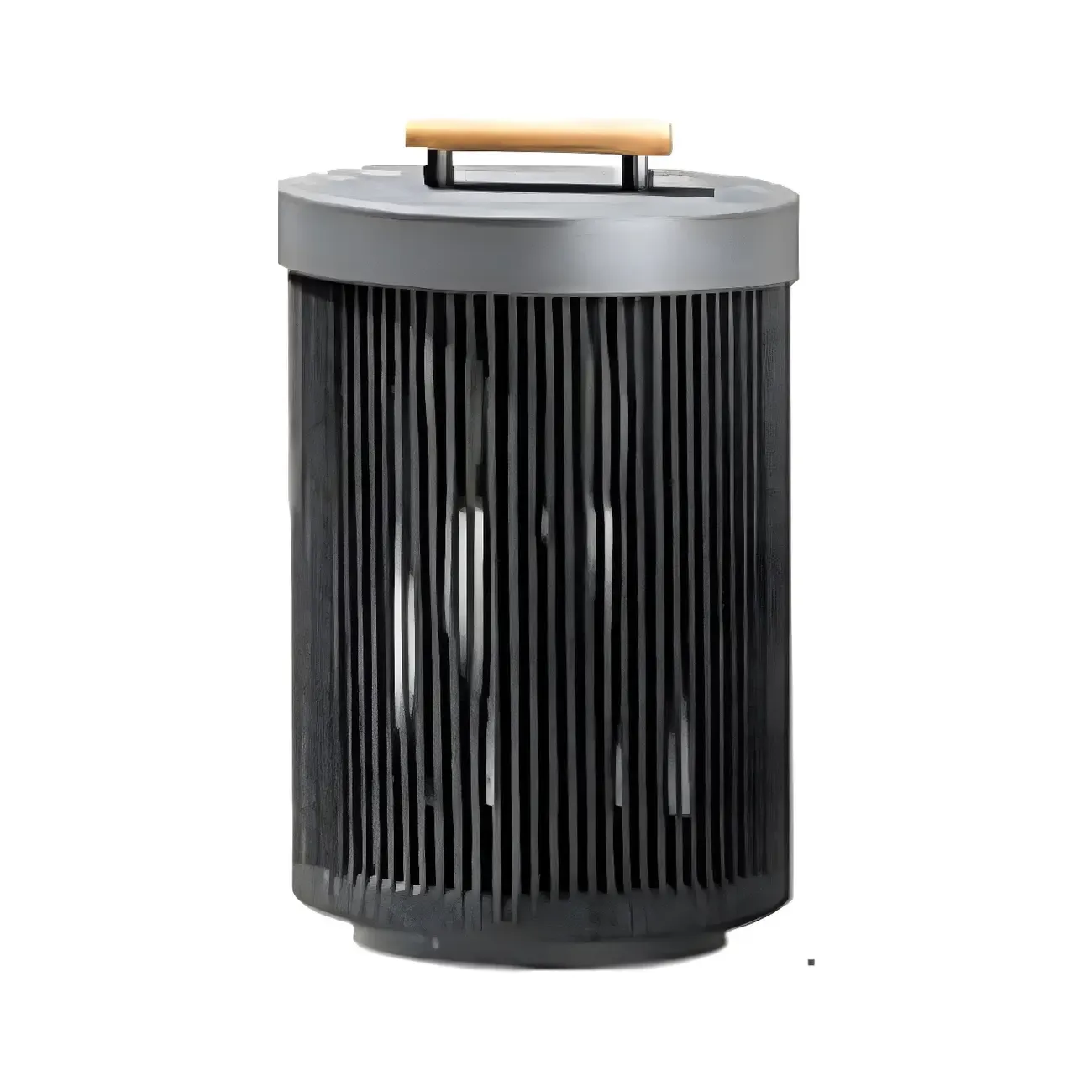 Rattan Grid Metal Cylindrical Post Cap Light Image - 6