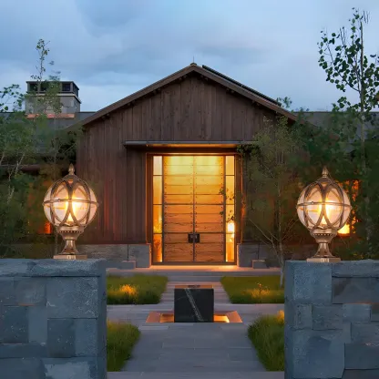 Retro Metal Glass Globe Post Cap Light Image - 6