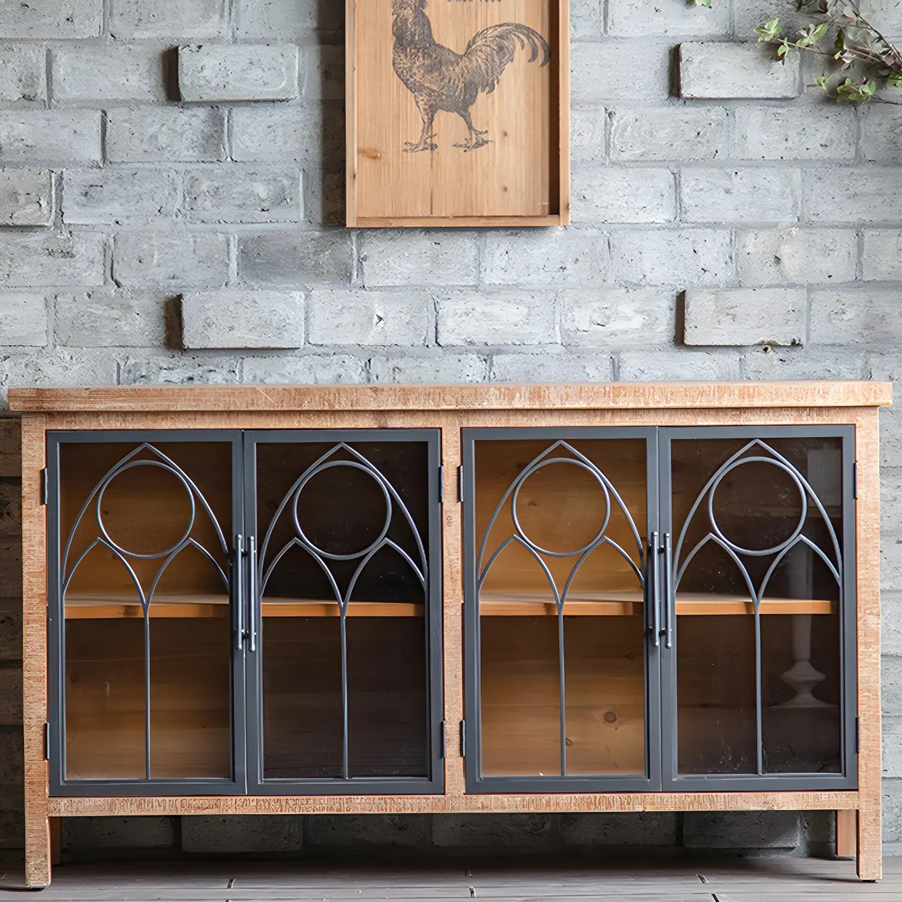 Traditional Wooden Display Cabinet with Glass Doors for Home Image - 19 | homeyfad