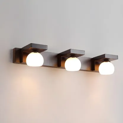 Elegant Globe Vanity Light with White Glass Shade for Bathroom Image - 7