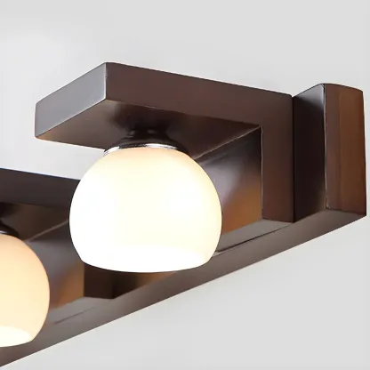 Elegant Globe Vanity Light with White Glass Shade for Bathroom Image - 8