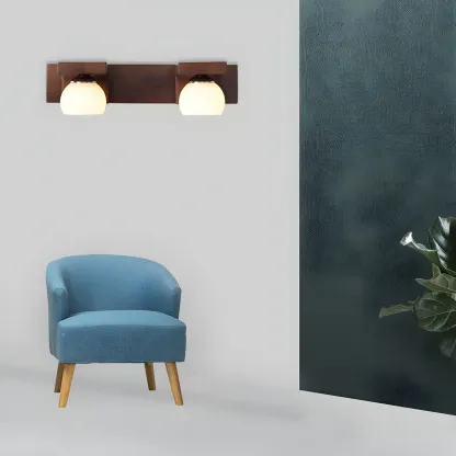 Elegant Globe Vanity Light with White Glass Shade for Bathroom Image - 9