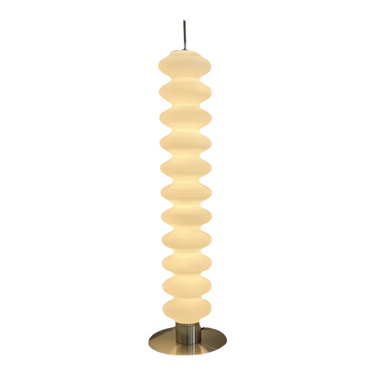 Standing White LED Glass Floor Lamp for Living Room Decor Image - 2 | homeyfad