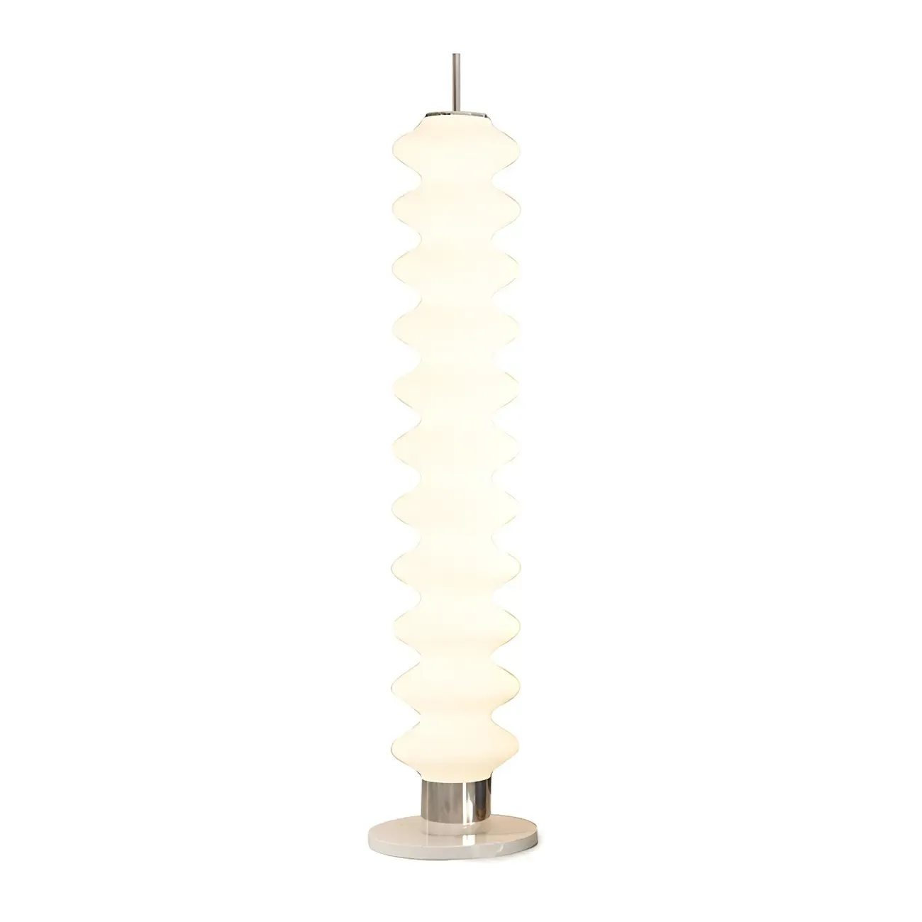 Standing White LED Glass Floor Lamp for Living Room Decor Image - 3