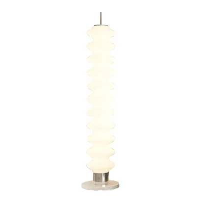 Standing White LED Glass Floor Lamp for Living Room Decor Image - 3
