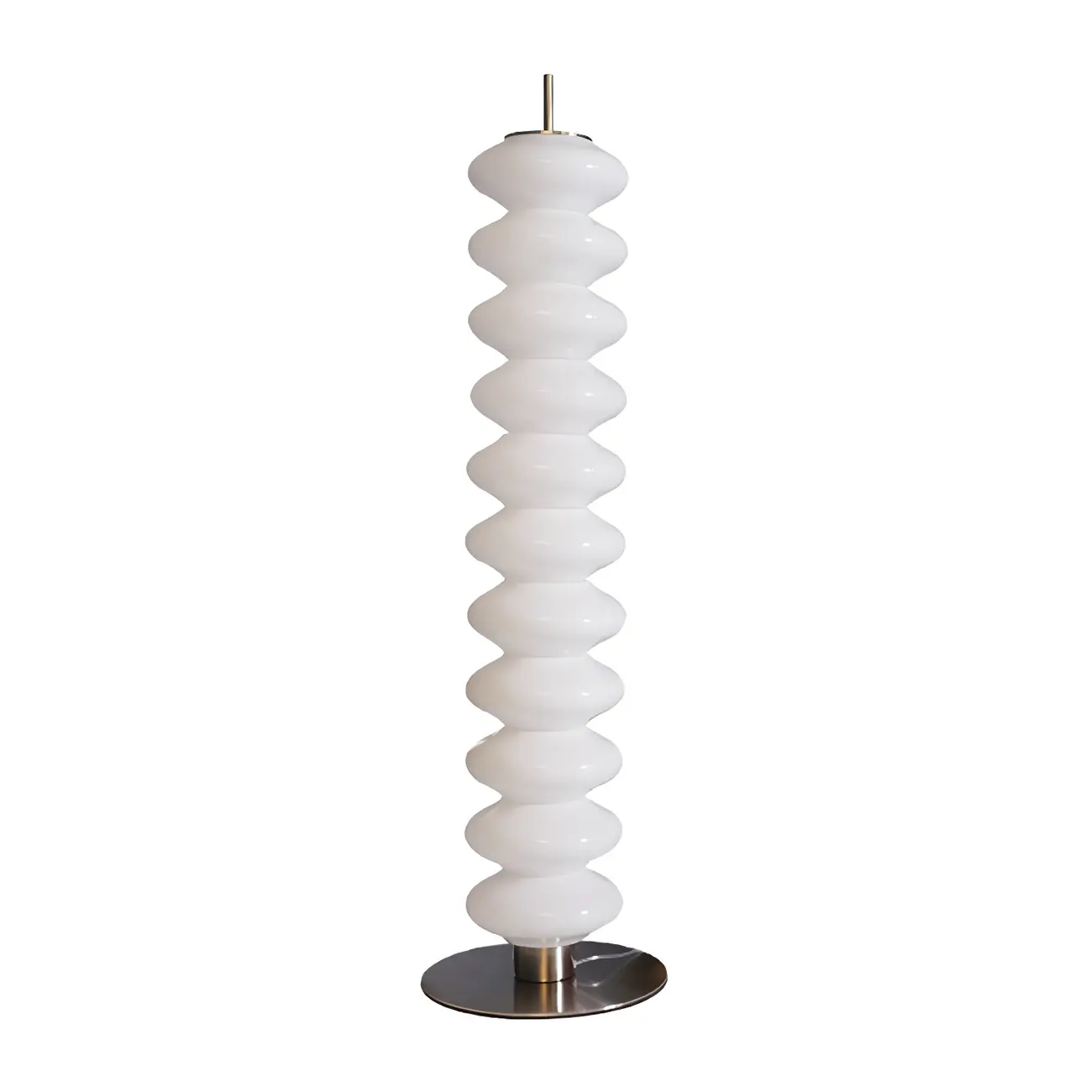 Standing White LED Glass Floor Lamp for Living Room Decor Image - 7 | homeyfad