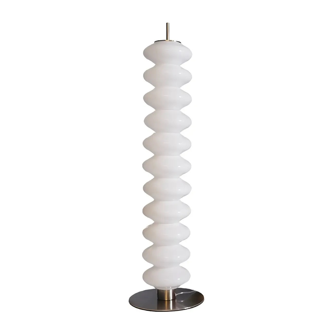 Standing White LED Glass Floor Lamp for Living Room Decor Image - 7