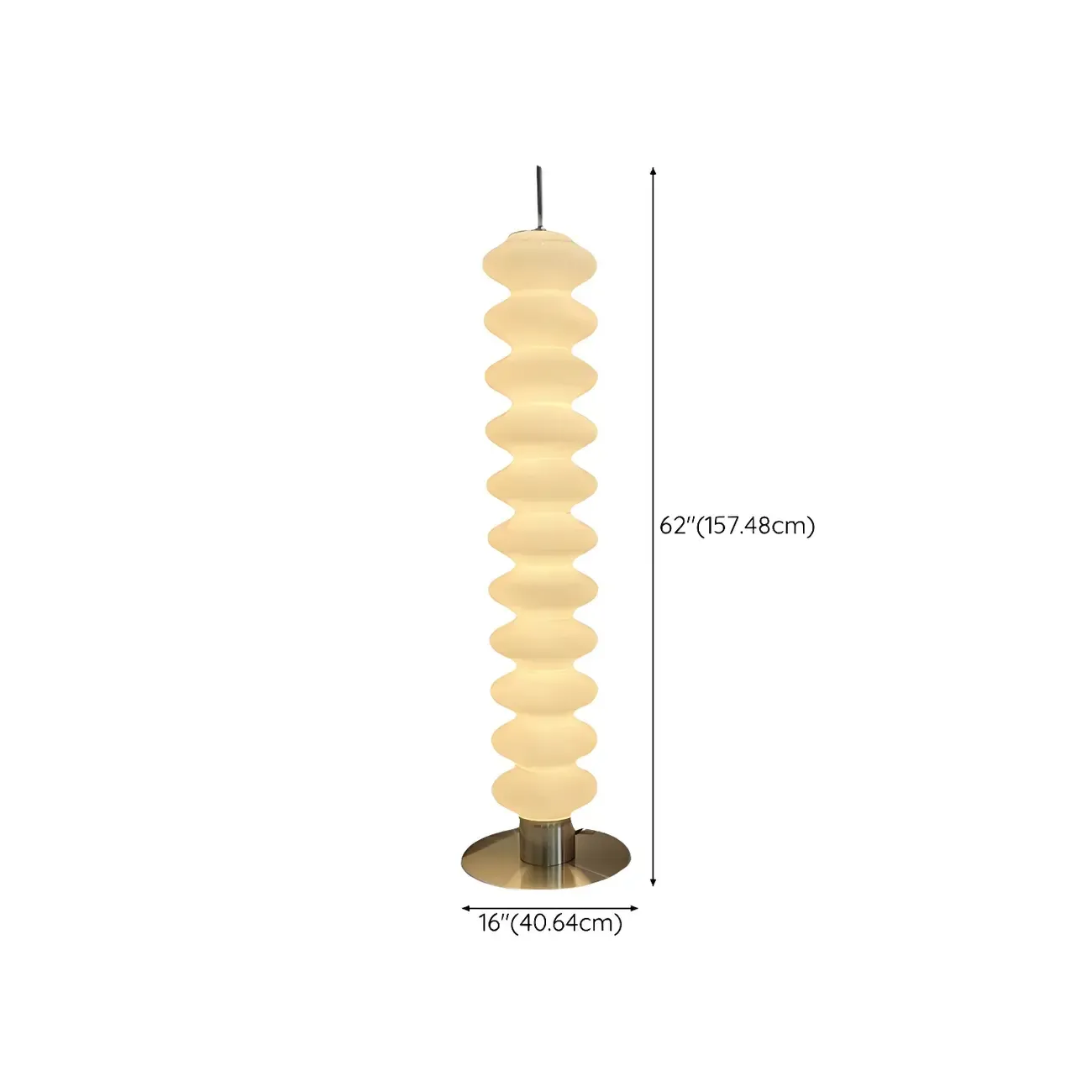 Standing White LED Glass Floor Lamp for Living Room Decor #size