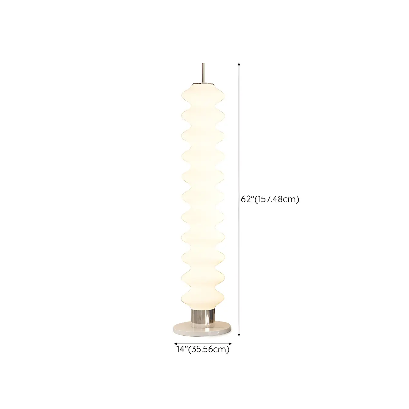 Standing White LED Glass Floor Lamp for Living Room Decor Image - 14 | homeyfad