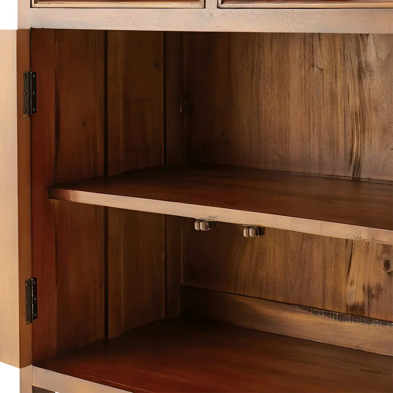 Traditional Solid Wood Display Cabinet with Glass Doors for Home Image - 8 | homeyfad