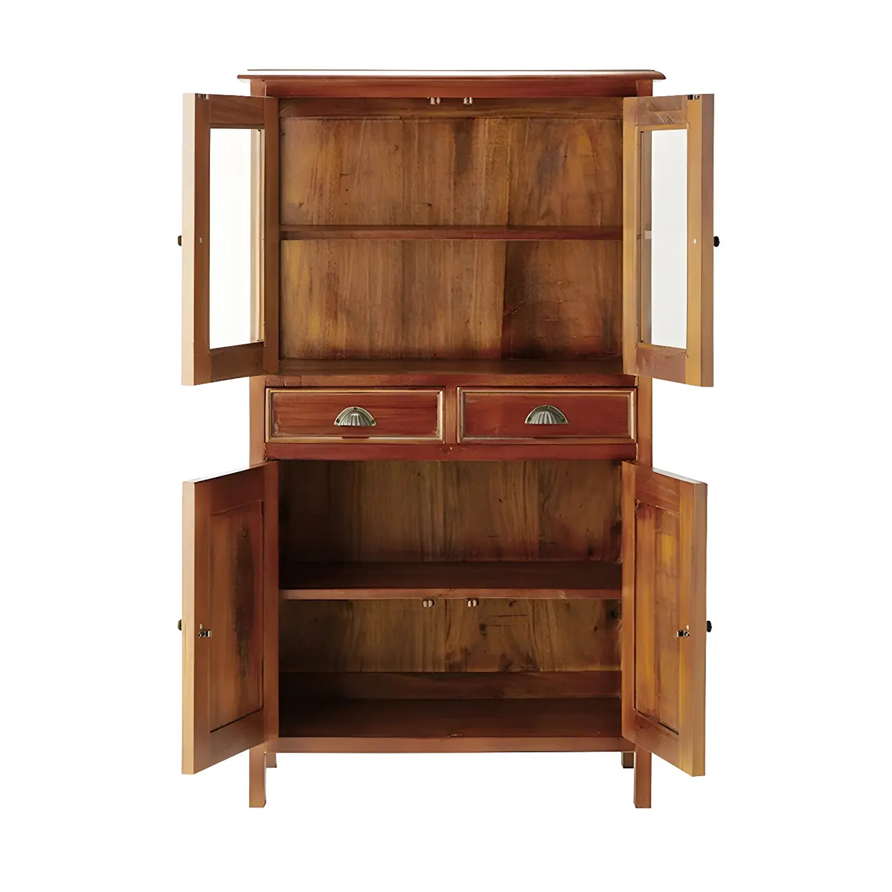 Traditional Solid Wood Display Cabinet with Glass Doors for Home Image - 11 | homeyfad