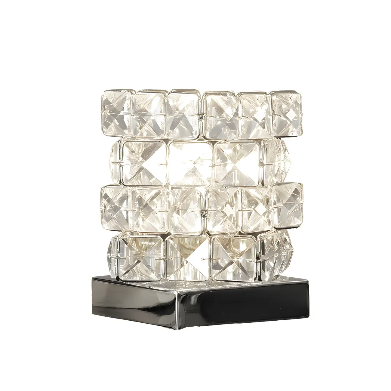 Modern Rectangular Crystal LED Table Lamp for Bedroom Image - 7 | homeyfad