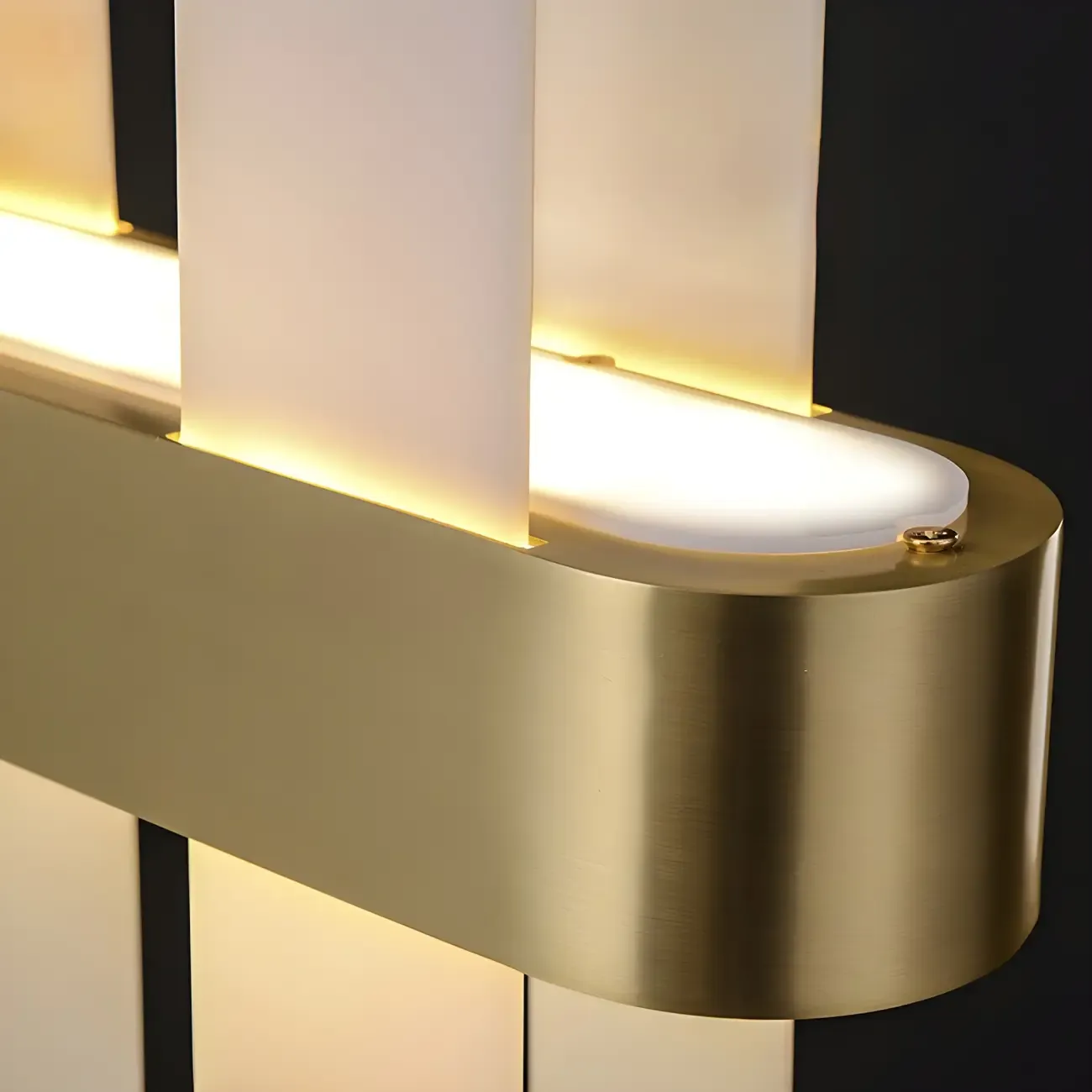 Sleek Modern Gold Rectangle LED Pendant Light Image - 4
