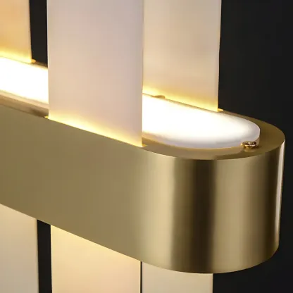 Sleek Modern Gold Rectangle LED Pendant Light Image - 4