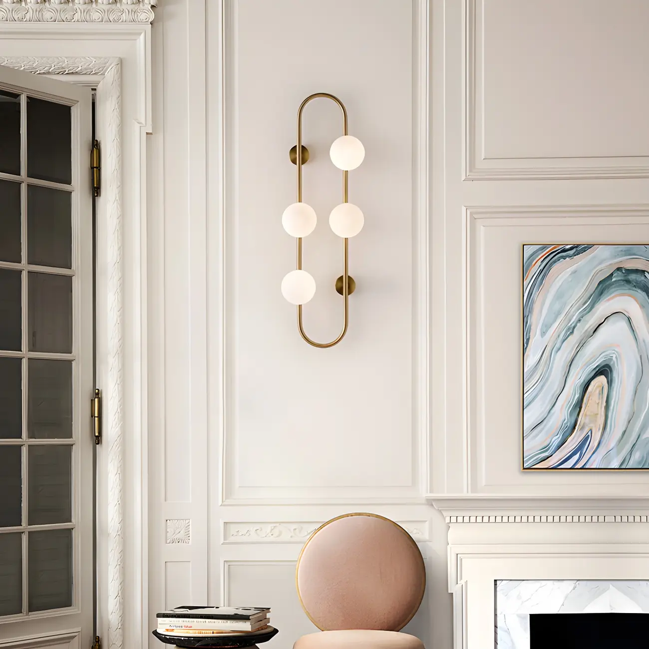 Elegant Oval Vanity Light Wall Mounted with Glass Shade for Home Image - 2 | homeyfad