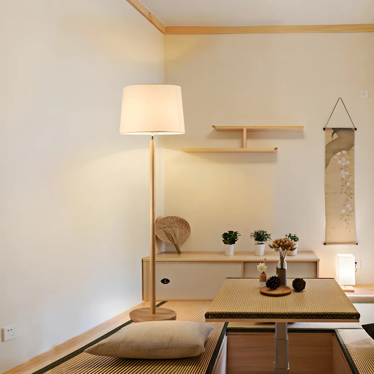 Modern Wooden Floor Lamp Minimalist Design for Living Room Image - 1 | homeyfad