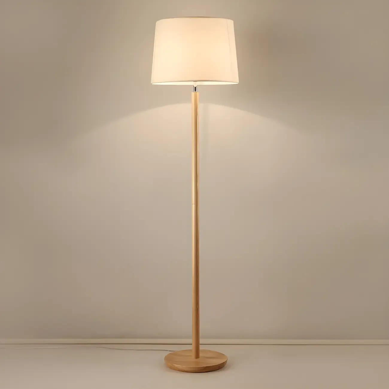 Modern Wooden Floor Lamp Minimalist Design for Living Room Image - 9