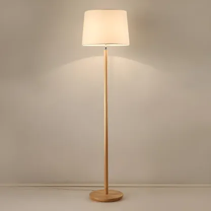 Modern Wooden Floor Lamp Minimalist Design for Living Room Image - 9