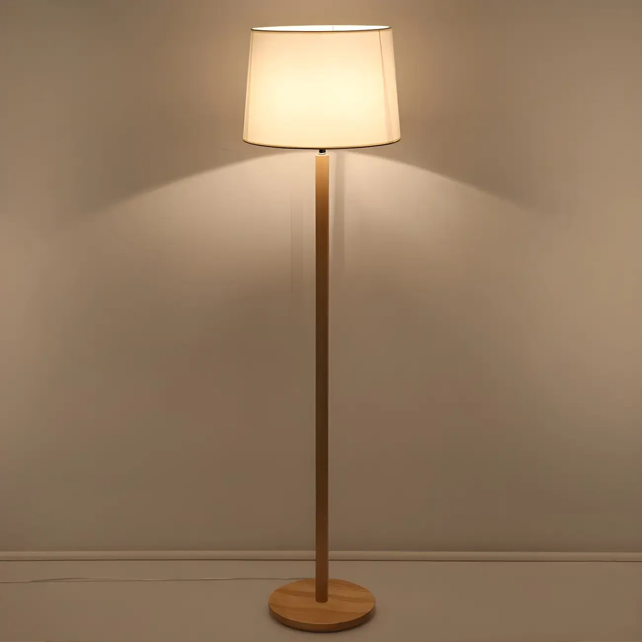 Modern Wooden Floor Lamp Minimalist Design for Living Room Image - 10