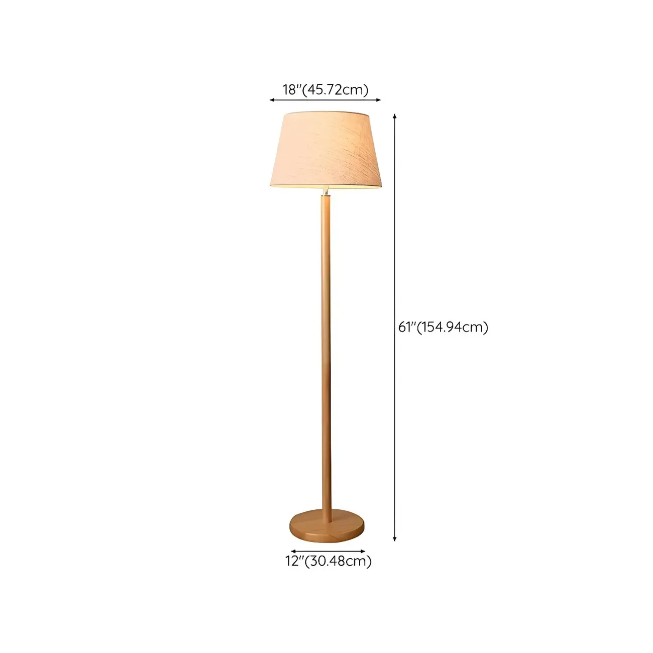 Modern Wooden Floor Lamp Minimalist Design for Living Room #size