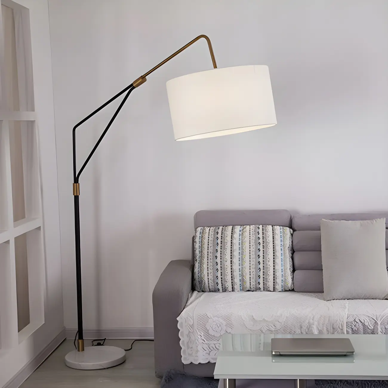 Modern Adjustable Modern White Recline LED Floor Lamp Image - 3 | homeyfad