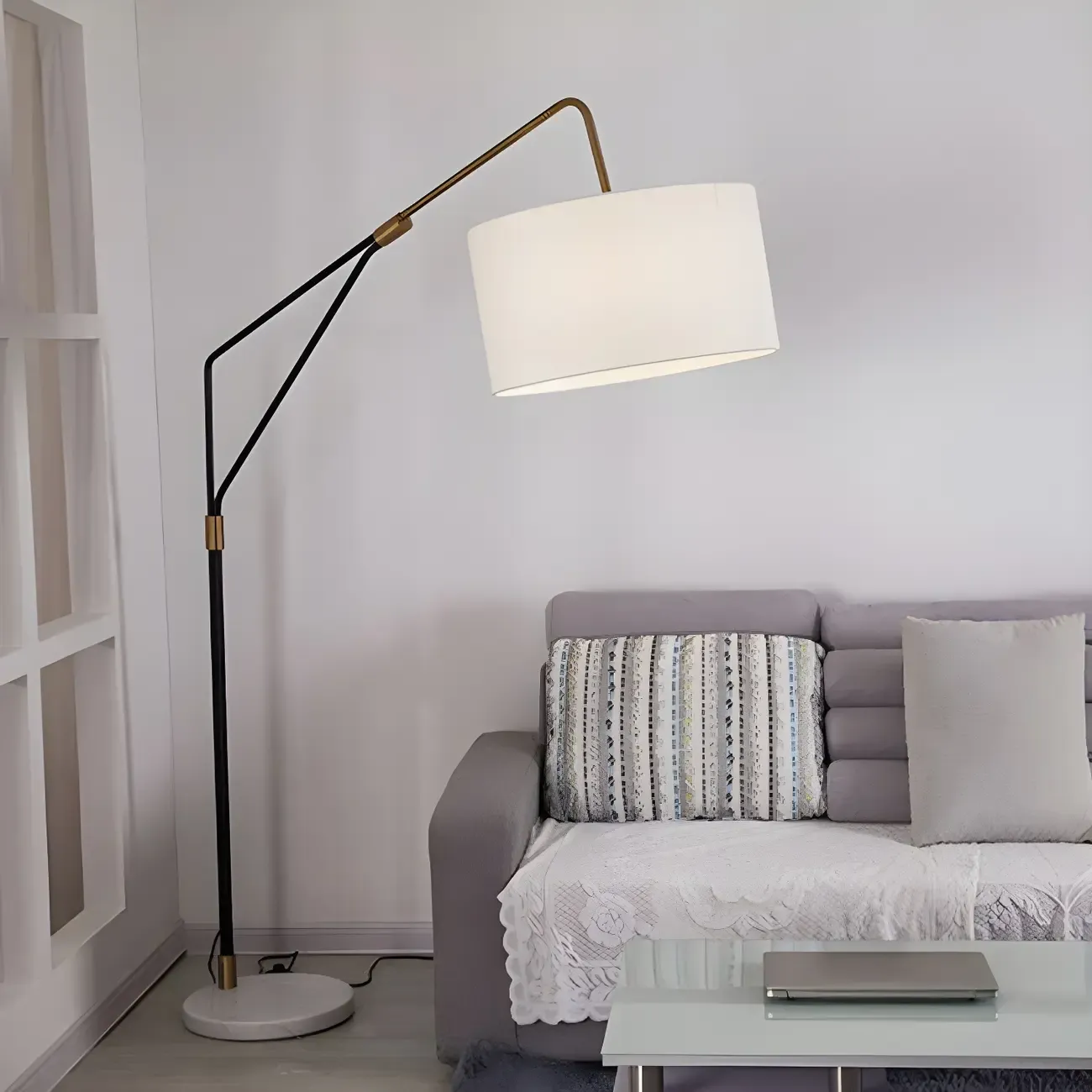 Modern Adjustable Modern White Recline LED Floor Lamp Image - 3