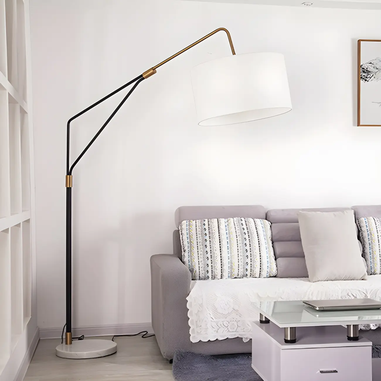 Modern Adjustable Modern White Recline LED Floor Lamp Image - 4 | homeyfad