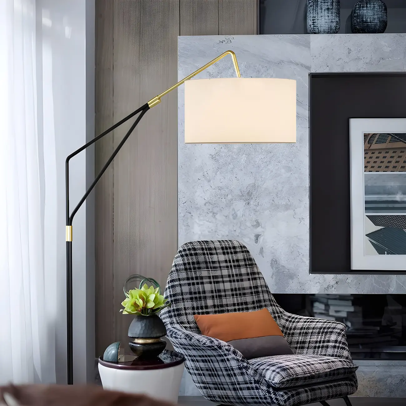 Modern Adjustable Modern White Recline LED Floor Lamp Image - 11 | homeyfad