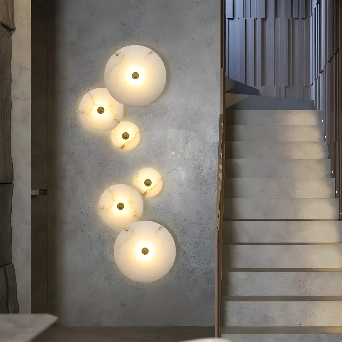 Modern Stone Acrylic LED Wall Sconce with Ambient Lighting Image - 5 | homeyfad
