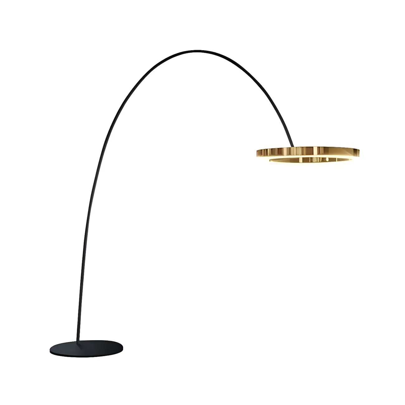 Metal Ring LED Arched Gold Floor Lamp Standing Light Dimmable | homeyfad