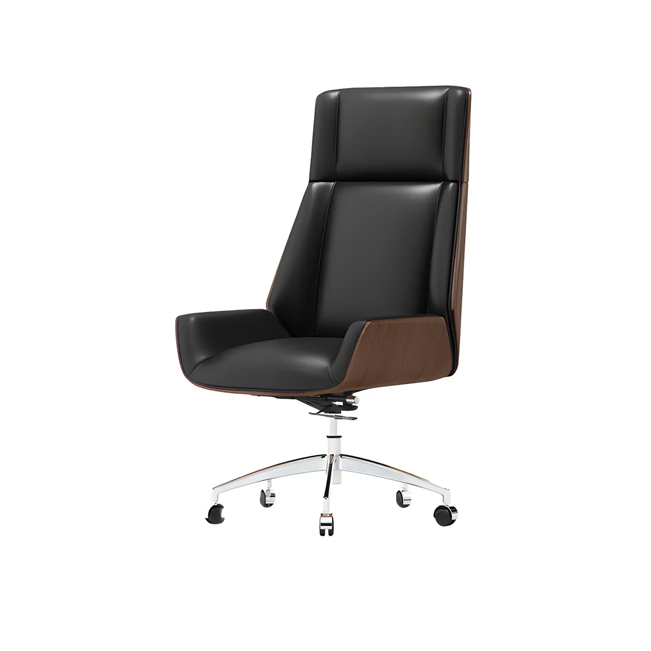 Modern High-Back Ergonomic Genuine Leather Swivel Office Chairs Image - 8 | homeyfad