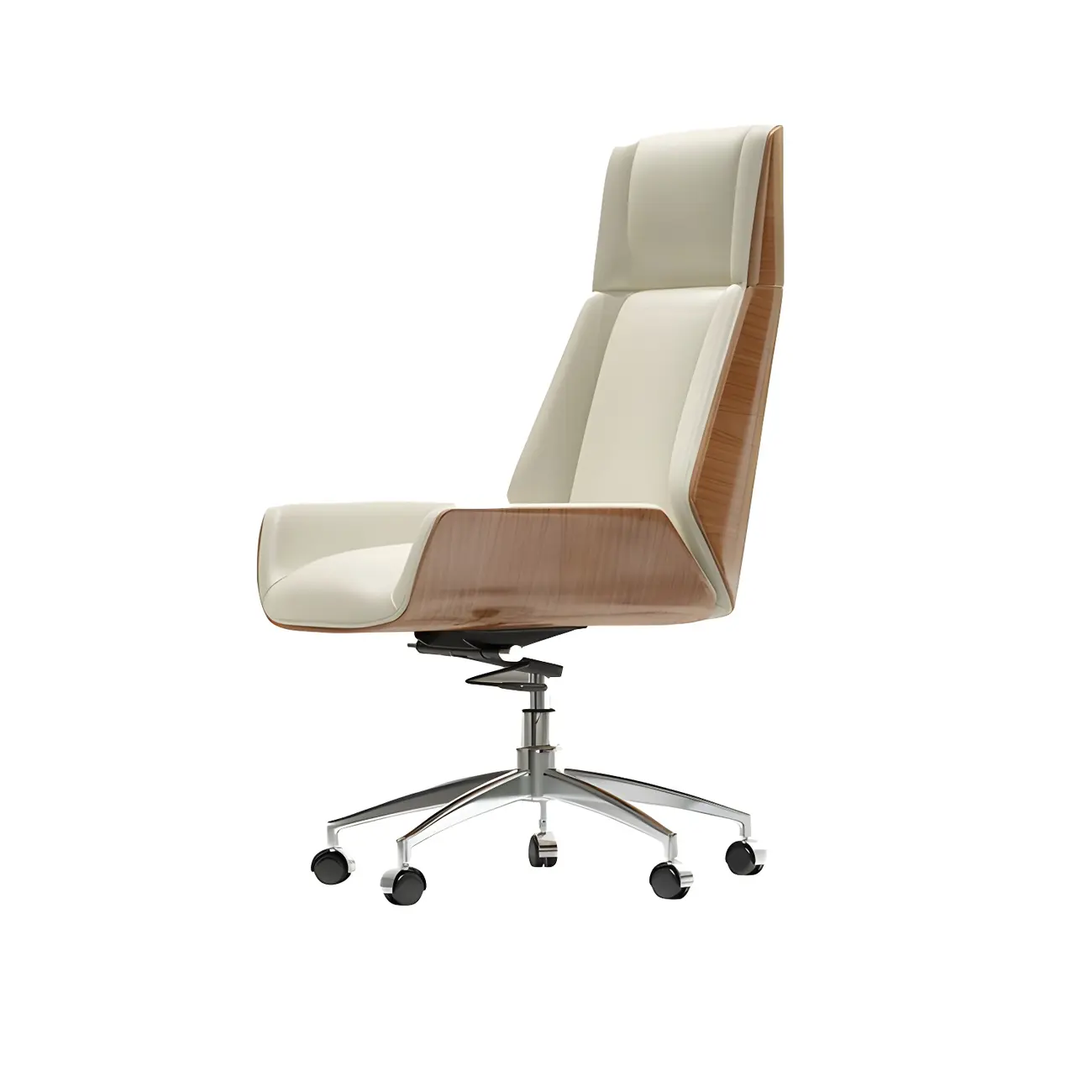 Modern High-Back Ergonomic Genuine Leather Swivel Office Chairs Image - 10 | homeyfad