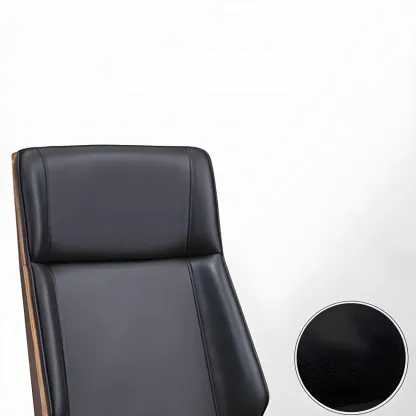 Modern High-Back Ergonomic Genuine Leather Swivel Office Chairs Image - 14