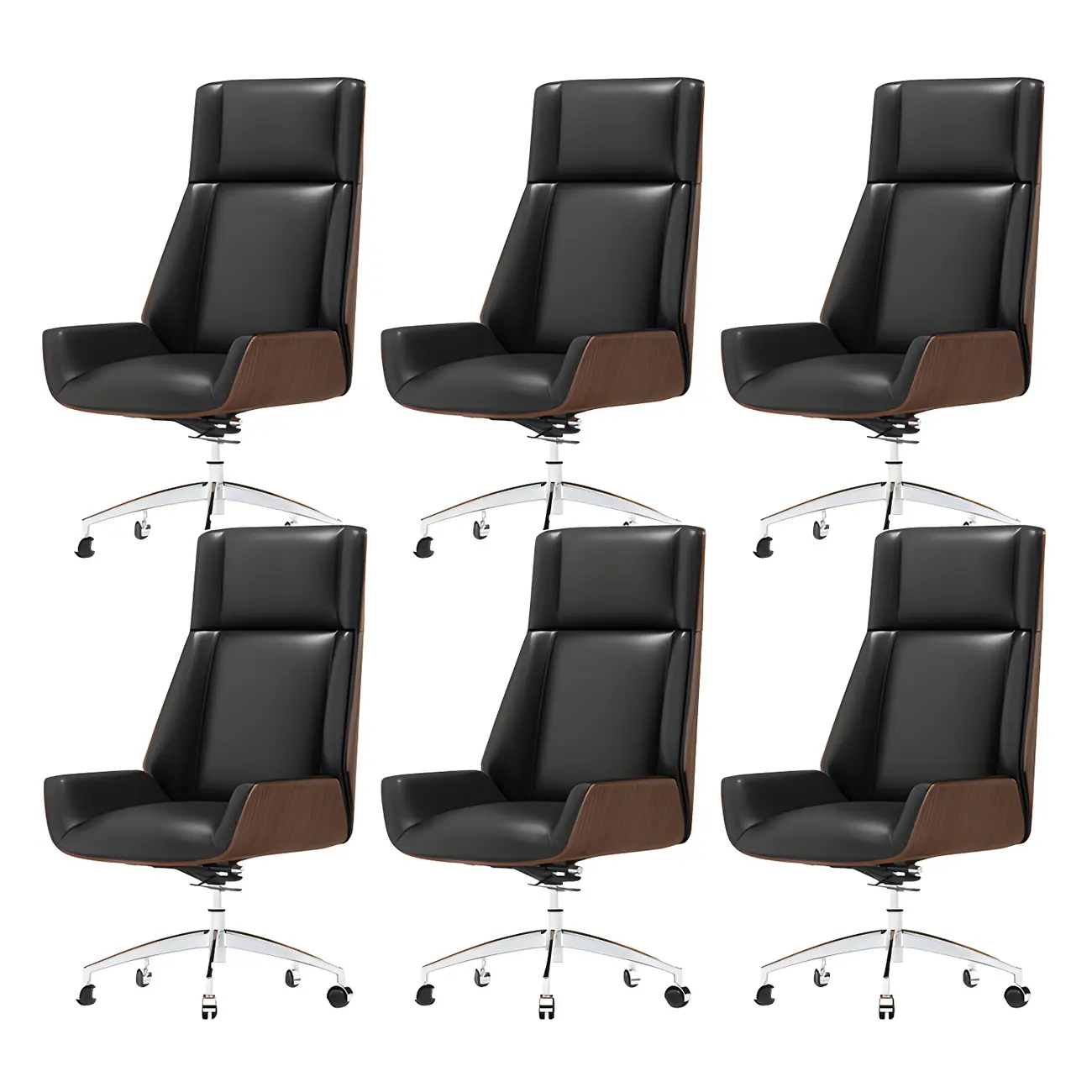 Modern High-Back Ergonomic Genuine Leather Swivel Office Chairs Image - 23 | homeyfad