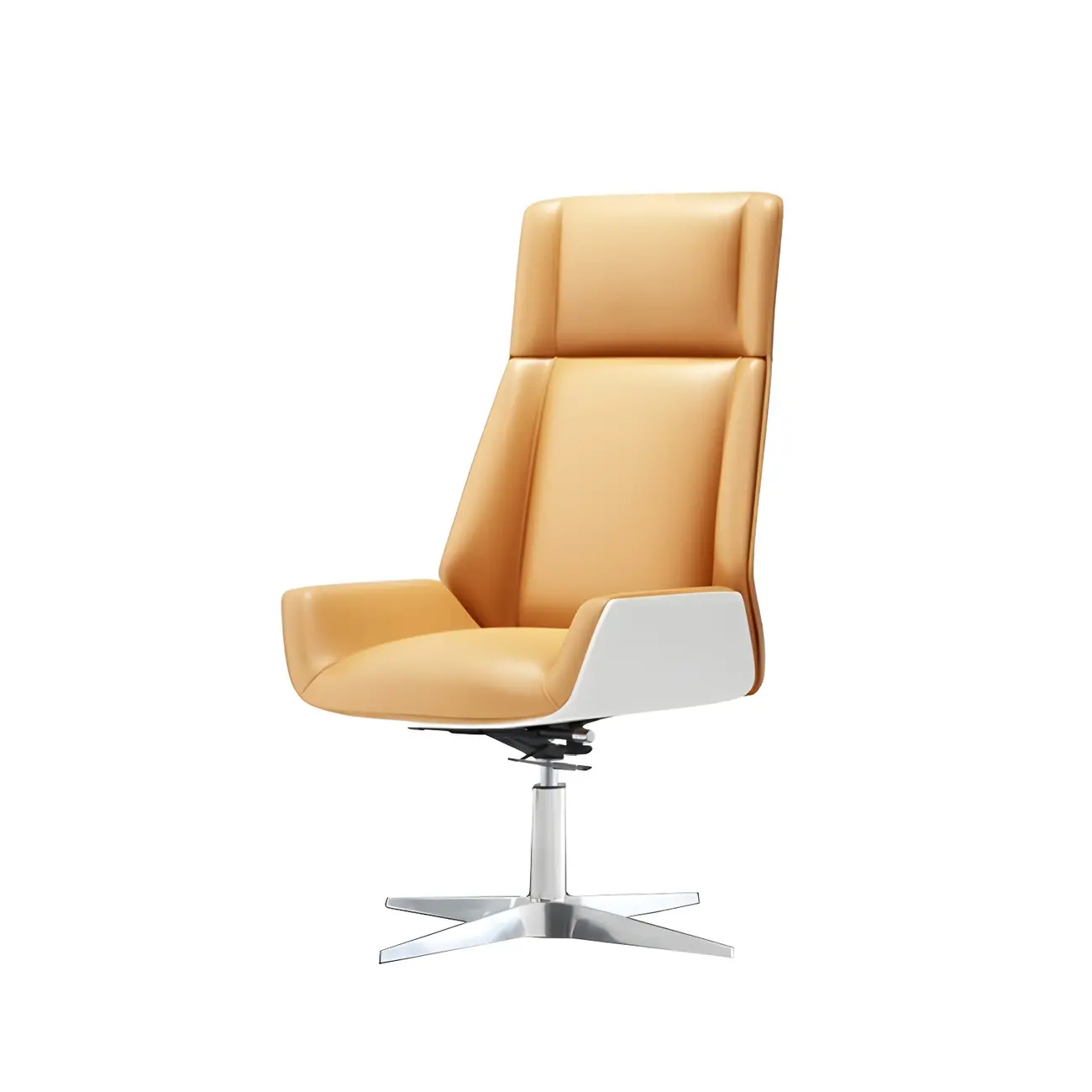 Modern High-Back Ergonomic Genuine Leather Swivel Office Chairs Image - 32 | homeyfad