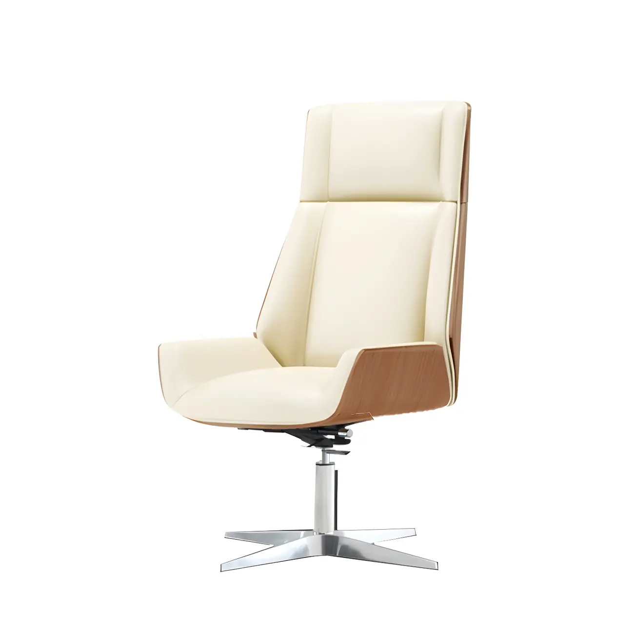 Modern High-Back Ergonomic Genuine Leather Swivel Office Chairs Image - 33 | homeyfad