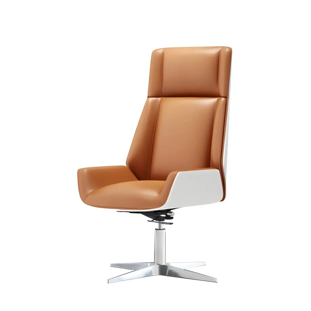 Modern High-Back Ergonomic Genuine Leather Swivel Office Chairs Image - 34