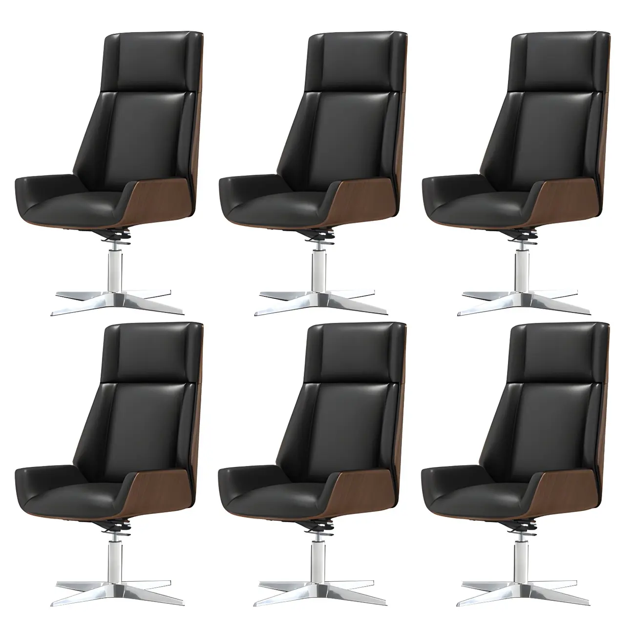 Modern High-Back Ergonomic Genuine Leather Swivel Office Chairs Image - 43 | homeyfad