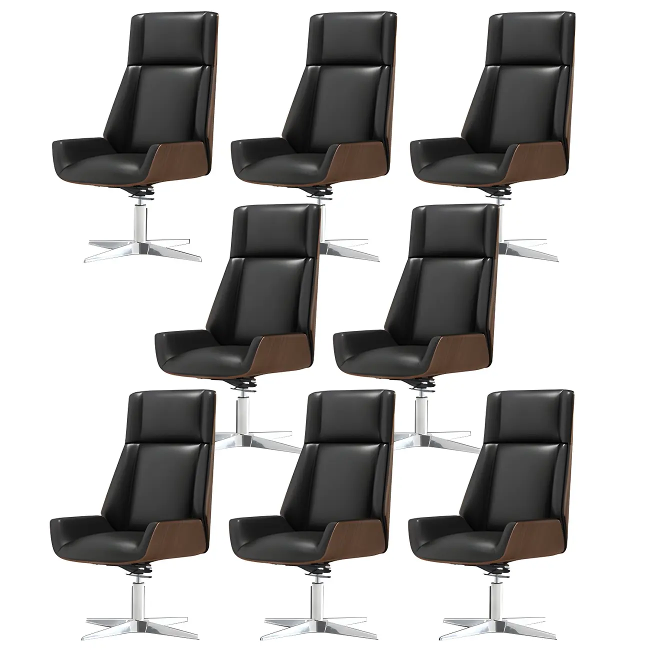Modern High-Back Ergonomic Genuine Leather Swivel Office Chairs Image - 47 | homeyfad